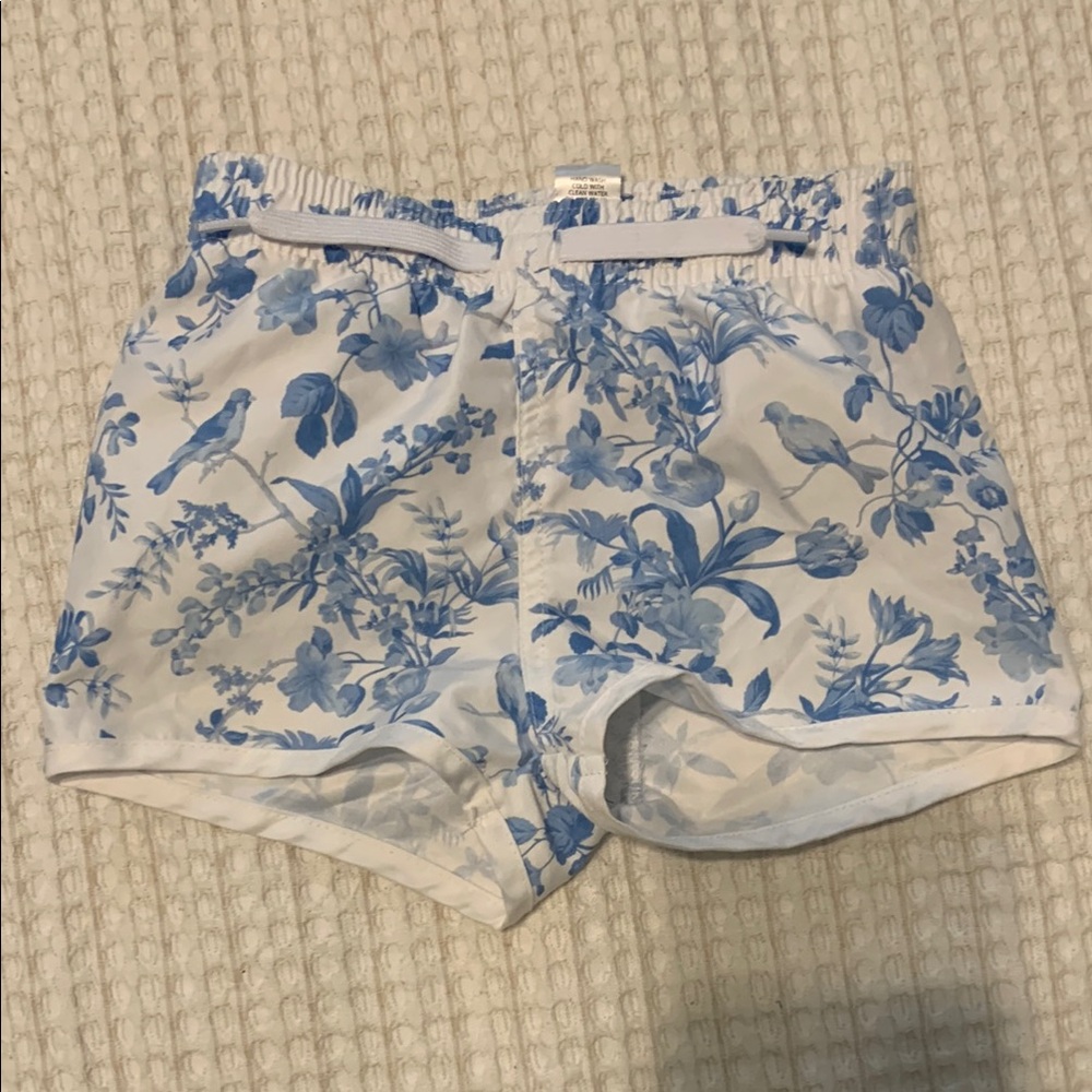 Floral Blue and White Shorts